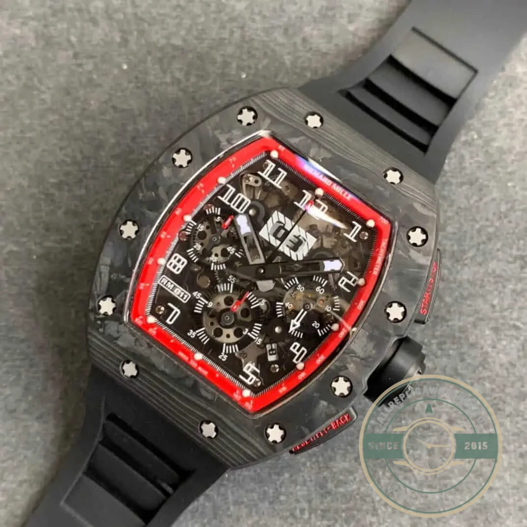 Superclone Richard Mille 011-03 Carbon Fiber Case - Best Quality Replica Watch