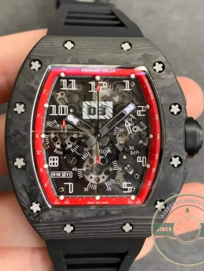 Superclone Richard Mille 011-03 Carbon Fiber Case - Affordable Super Clone Watch