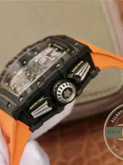 Superclone Richard Mille 011-03 Carbon Fiber Orange Strap - Swiss-Made Clone Watch