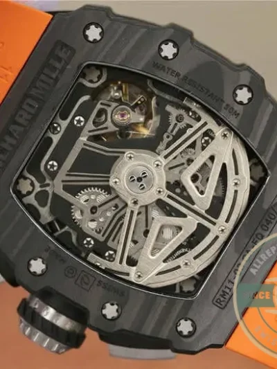 Superclone Richard Mille 011-03 Carbon Fiber Orange Strap - Affordable Super Clone Watch