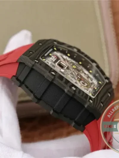 Superclone Richard Mille 011-03 Carbon Fiber Red Strap - Affordable Luxury Replica Timepiece