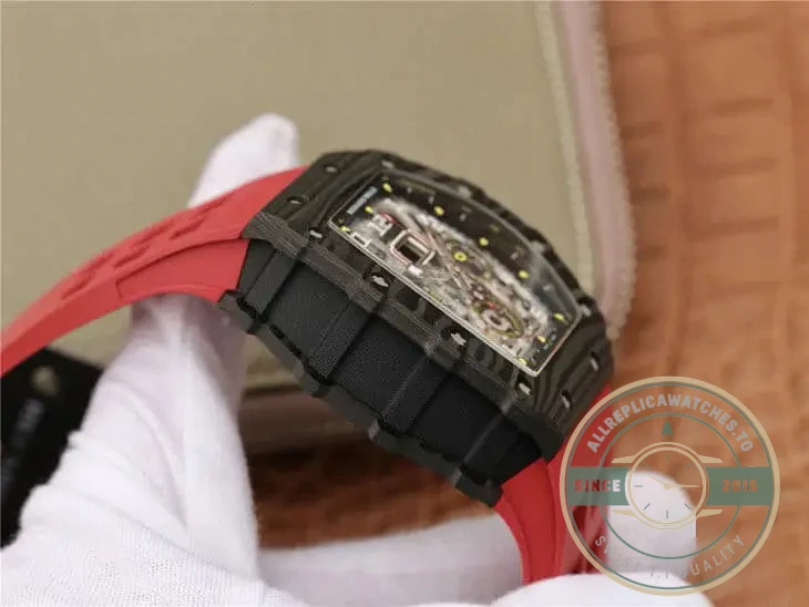 Superclone Richard Mille 011-03 Carbon Fiber Red Strap - Affordable Luxury Replica Timepiece
