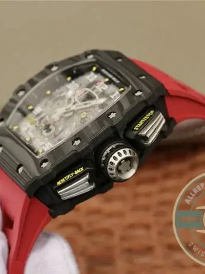 Superclone Richard Mille 011-03 Carbon Fiber Red Strap - Factory Super Clone Watch