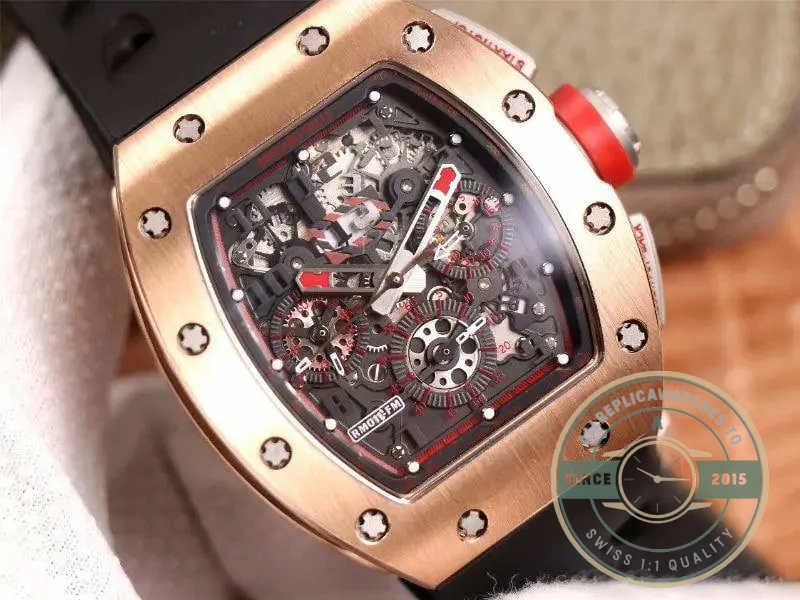 Superclone Richard Mille 011-03 Flyback Rose Gold - Swiss Movement Replica Watch