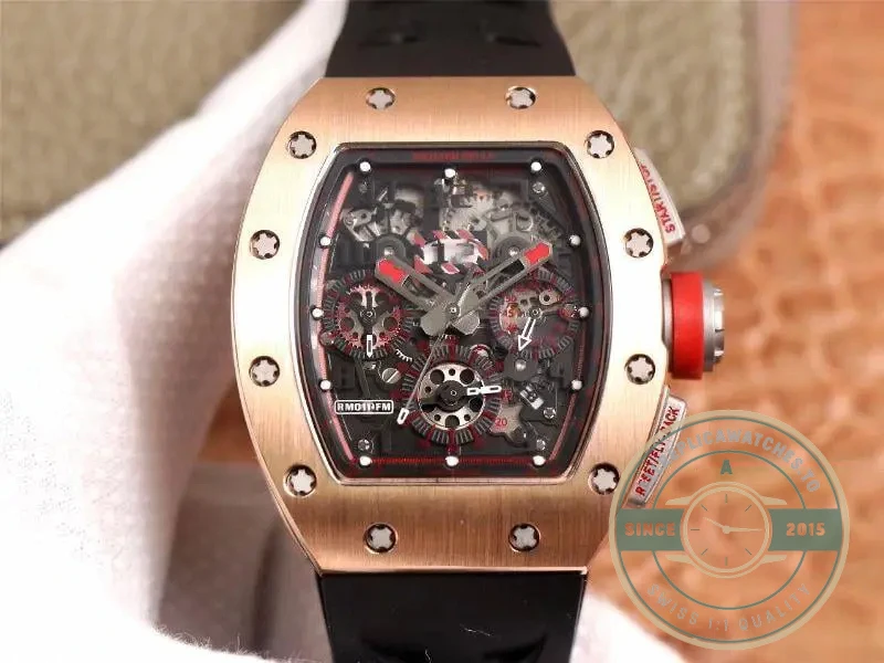 Superclone Richard Mille 011-03 Flyback Rose Gold - Affordable Super Clone Watch