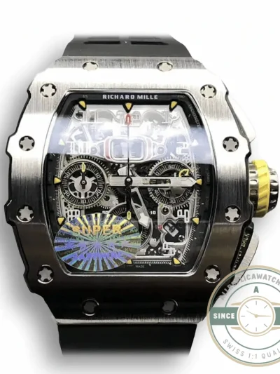 Superclone Richard Mille 011-03 Titanium Case Rubber Strap - Affordable Super Clone Watch