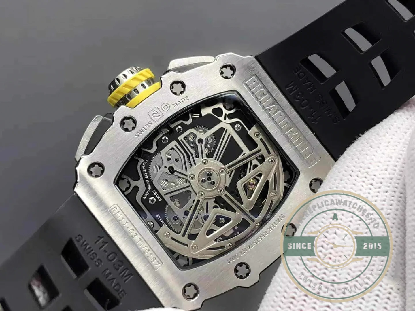 Superclone Richard Mille 011-03 Titanium Case Rubber Strap - Premium Super Clone Watch