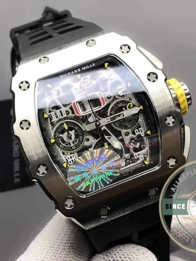 Superclone Richard Mille 011-03 Titanium Case Rubber Strap - Swiss-Made Clone Watch