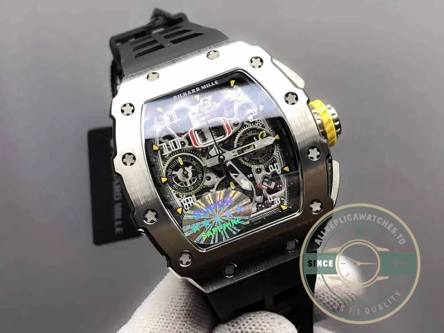 Superclone Richard Mille 011-03 Titanium Case Rubber Strap - Swiss-Made Clone Watch