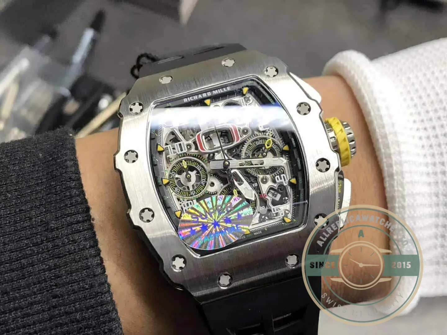 Superclone Richard Mille 011-03 Titanium Case Rubber Strap - High-Grade Replica Watch