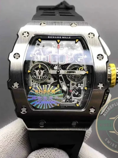 Superclone Richard Mille 011-03 Titanium Case Rubber Strap - Affordable Luxury Replica Timepiece