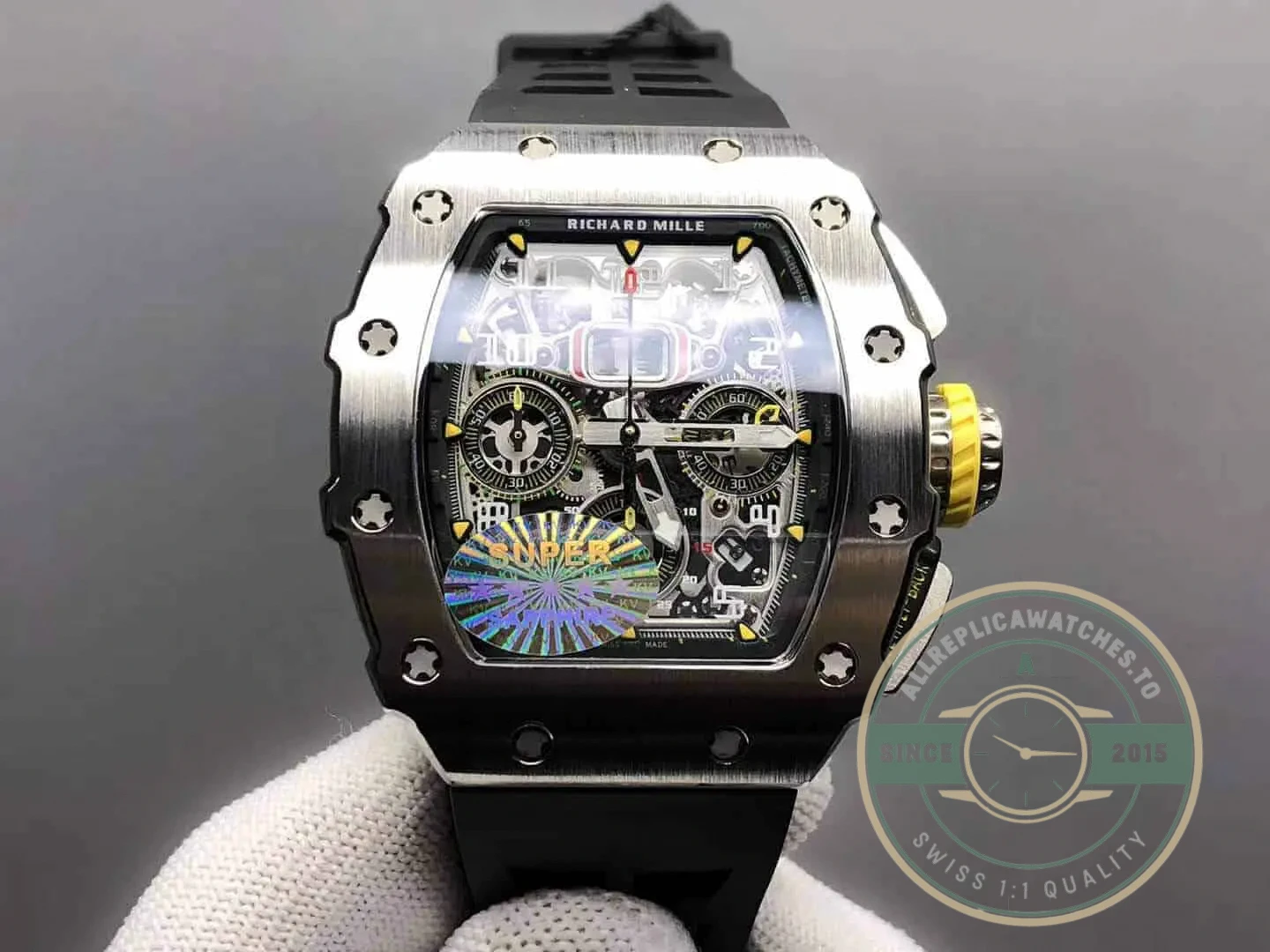 Superclone Richard Mille 011-03 Titanium Case Rubber Strap - Affordable Luxury Replica Timepiece
