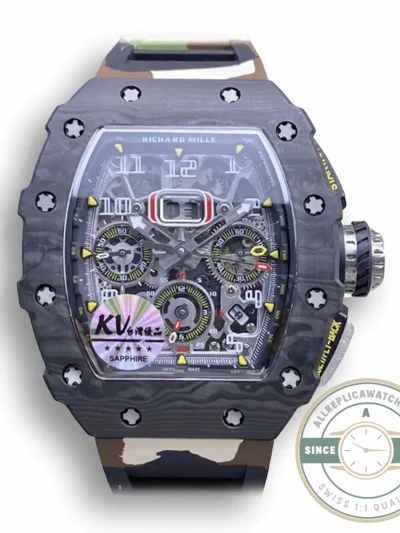 Superclone Richard Mille 011 Carbon Fiber Camo Strap - High-Grade Replica Watch