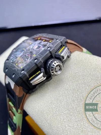 Superclone Richard Mille 011 Carbon Fiber Camo Strap - Swiss Movement Replica Watch