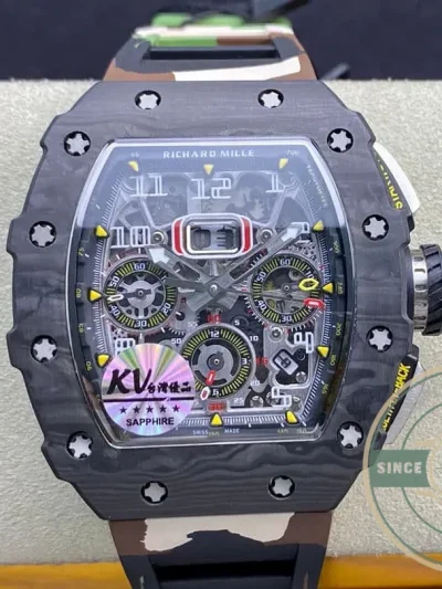 Superclone Richard Mille 011 Carbon Fiber Camo Strap - Premium Super Clone Watch