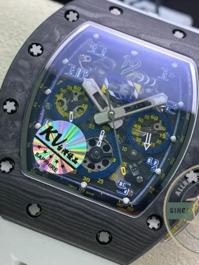 Superclone Richard Mille 011 Carbon Fiber White Strap - 1:1 Swiss Replica Watch