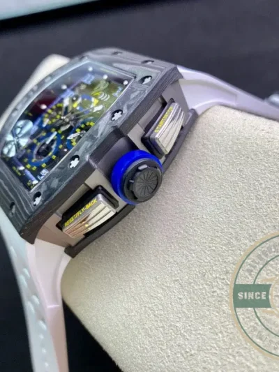 Superclone Richard Mille 011 Carbon Fiber White Strap - 1:1 Swiss Replica Watch