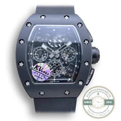 Superclone Richard Mille 011 Ceramic Black Case - Swiss Movement Replica Watch