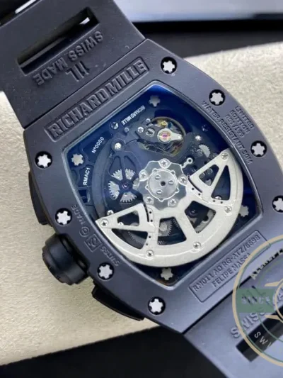 Superclone Richard Mille 011 Ceramic Black Case - 1:1 Swiss Replica Watch