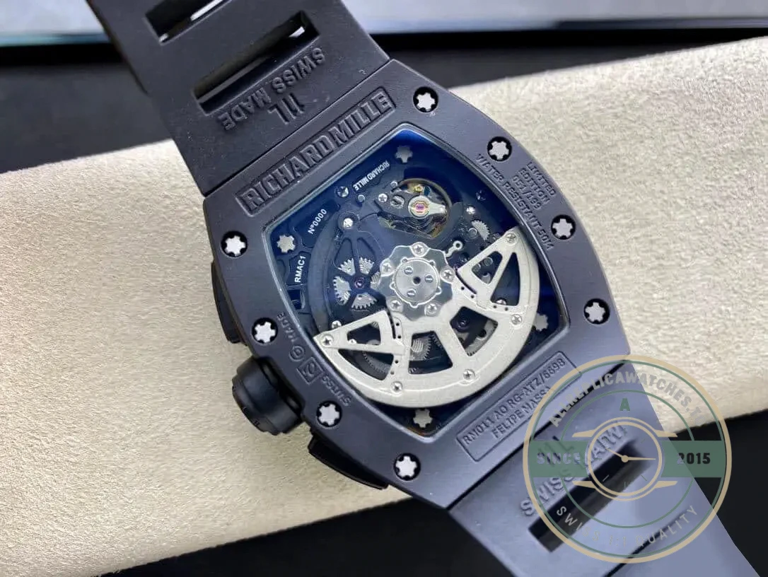 Superclone Richard Mille 011 Ceramic Black Case - 1:1 Swiss Replica Watch