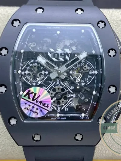 Superclone Richard Mille 011 Ceramic Black Case - Factory Super Clone Watch