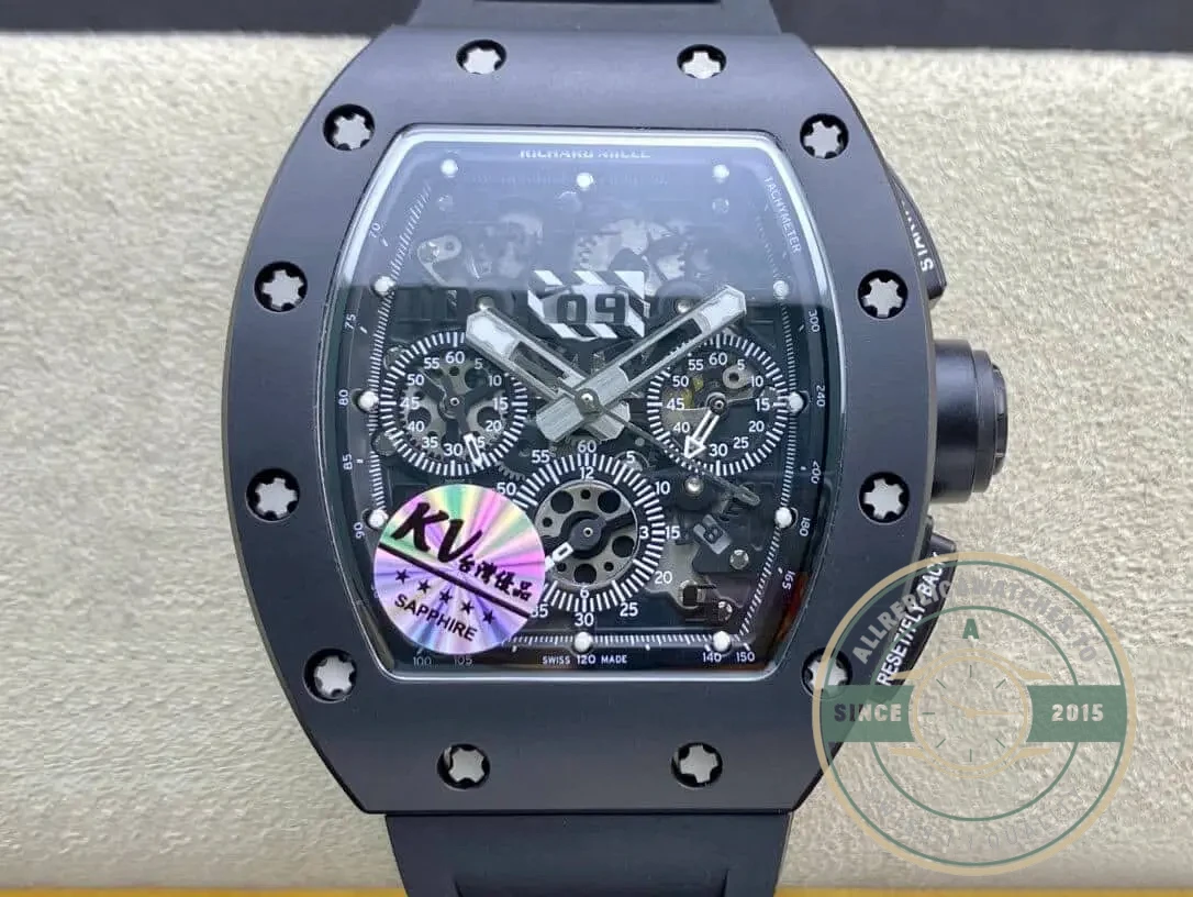 Superclone Richard Mille 011 Ceramic Black Case - Factory Super Clone Watch