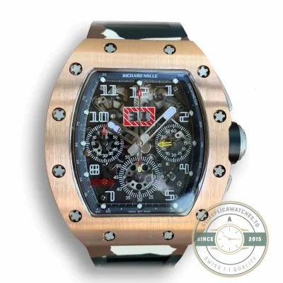 Superclone Richard Mille 011 Rose Gold Camouflage Strap - High-Grade Replica Watch