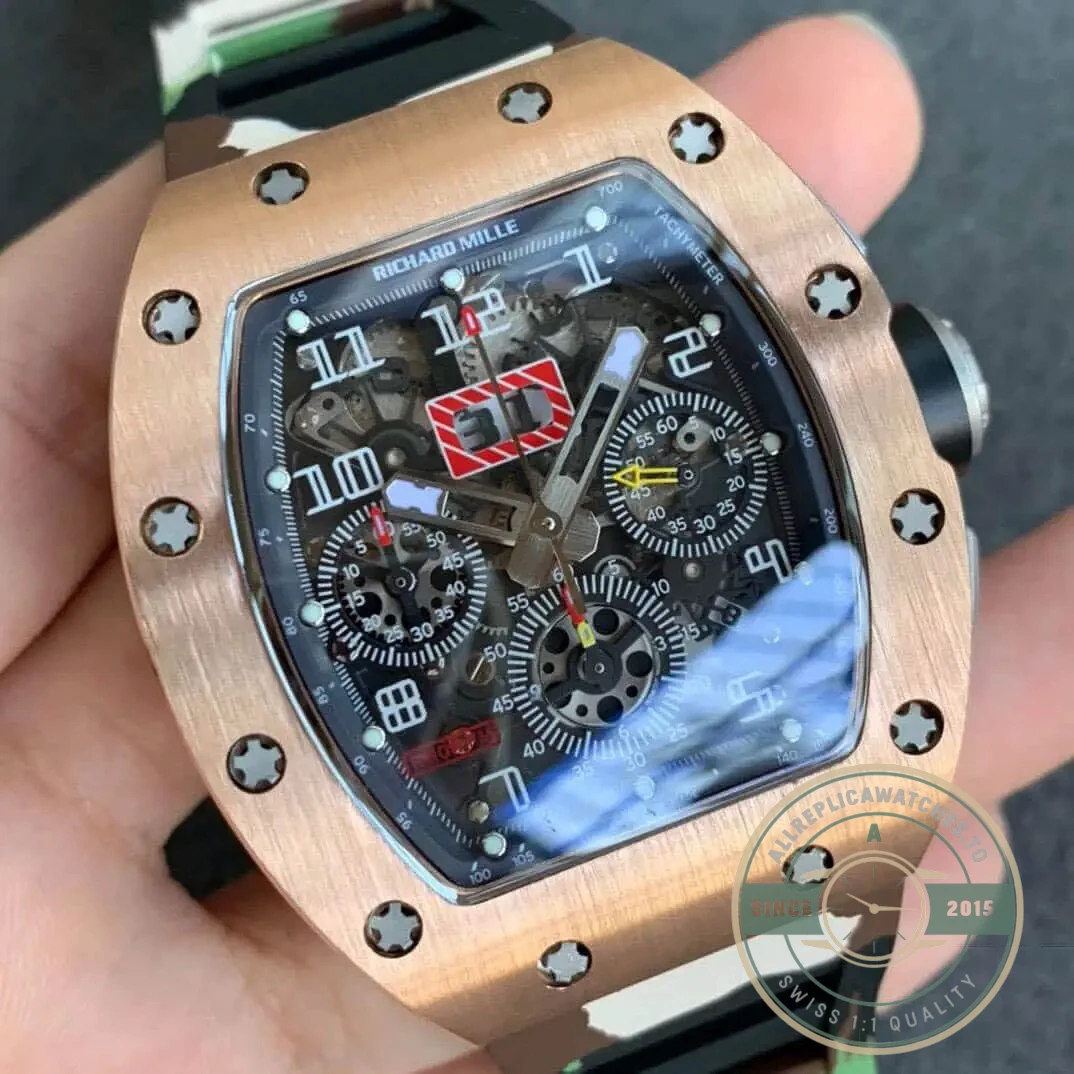 Superclone Richard Mille 011 Rose Gold Camouflage Strap - Affordable Super Clone Watch