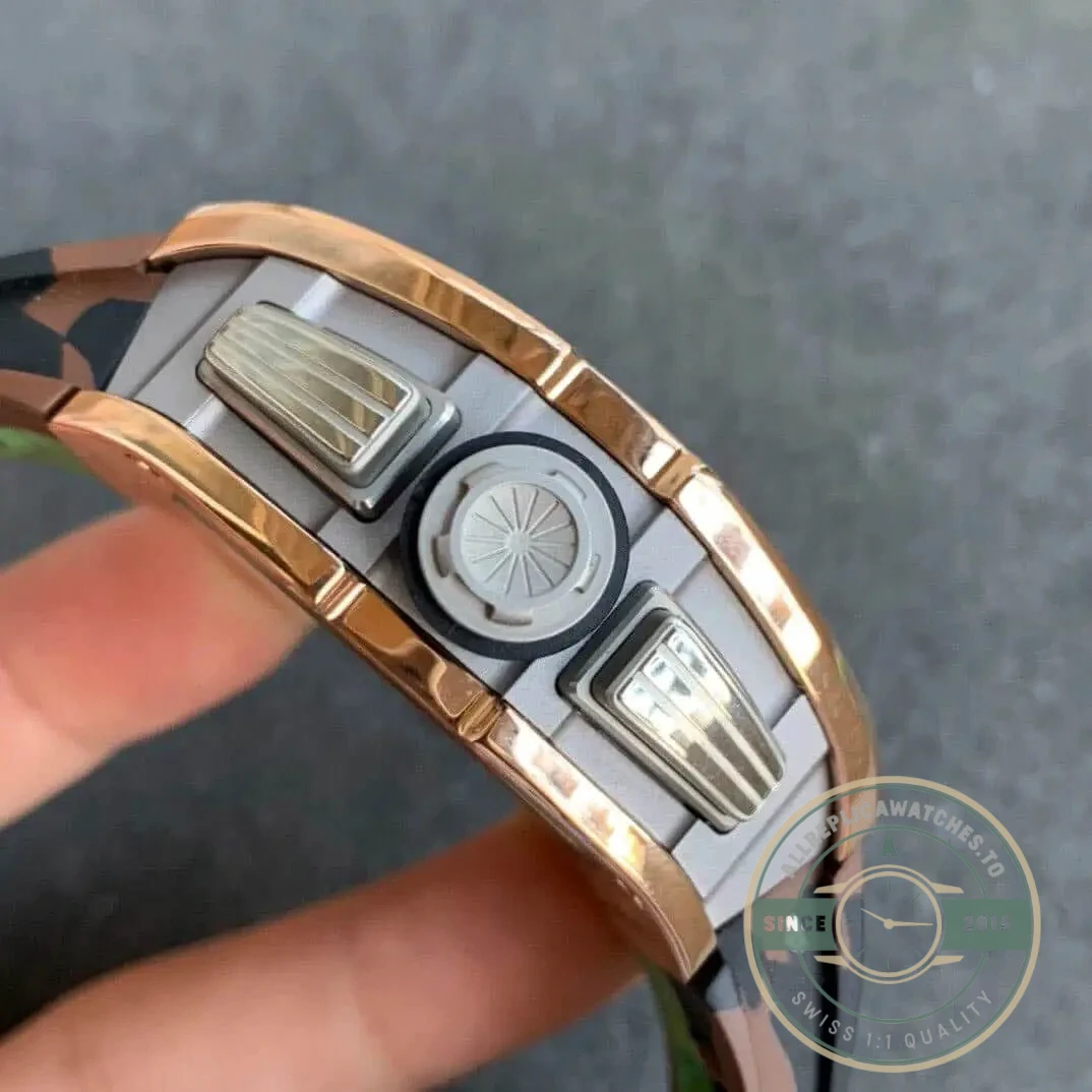 Superclone Richard Mille 011 Rose Gold Camouflage Strap - 1:1 Swiss Replica Watch