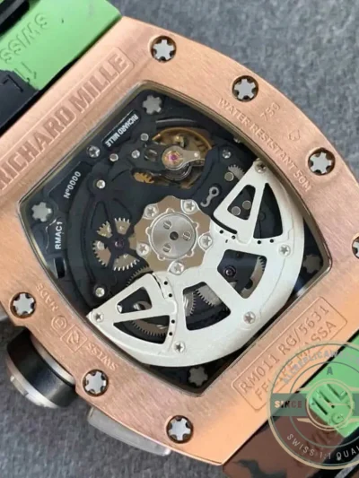 Superclone Richard Mille 011 Rose Gold Camouflage Strap - Swiss Movement Replica Watch