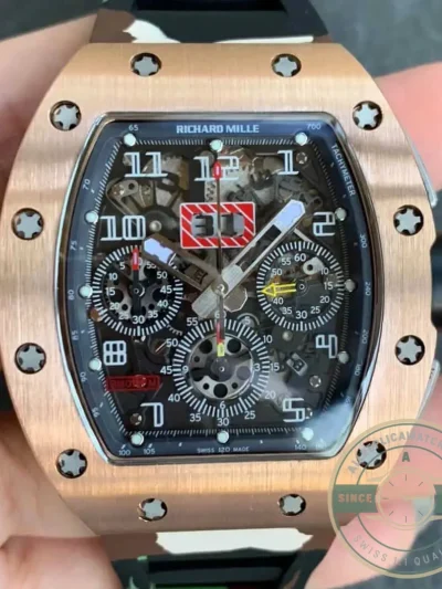 Superclone Richard Mille 011 Rose Gold Camouflage Strap - Top-Tier Swiss Replica Watch