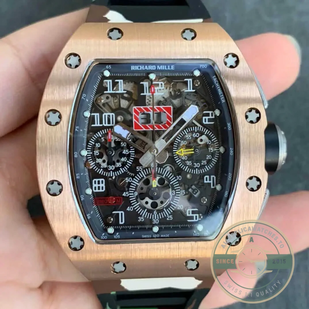Superclone Richard Mille 011 Rose Gold Camouflage Strap - Top-Tier Swiss Replica Watch