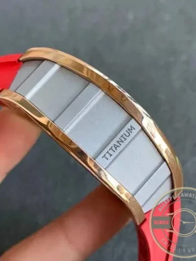 Superclone Richard Mille 011 Rose Gold Red Strap - Affordable Super Clone Watch