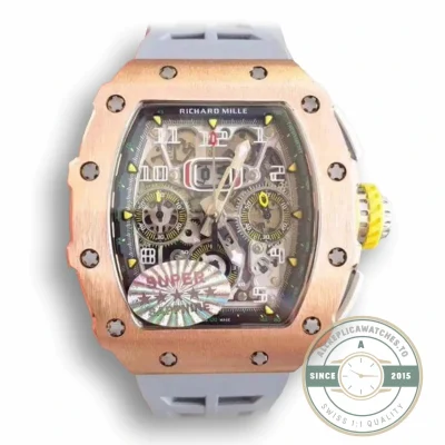 Superclone Richard Mille 011 Swiss Eta7750 Grey Rubber Strap - Affordable Luxury Replica Timepiece