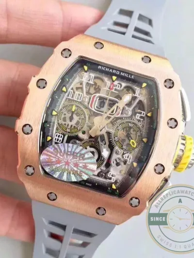Superclone Richard Mille 011 Swiss Eta7750 Grey Rubber Strap - Budget Luxury Replica Watch