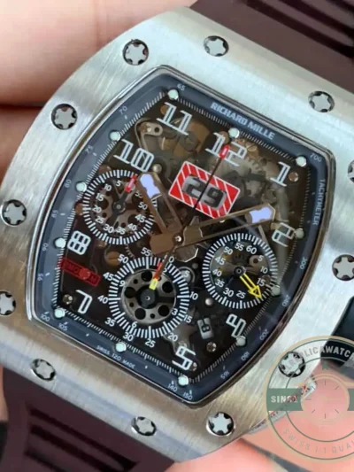 Superclone Richard Mille 011 Titanium Brown Strap - Factory Super Clone Watch