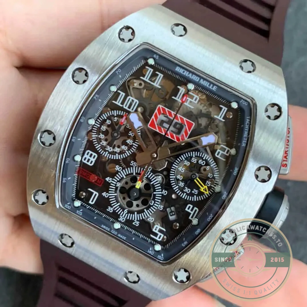 Superclone Richard Mille 011 Titanium Brown Strap - Factory Super Clone Watch