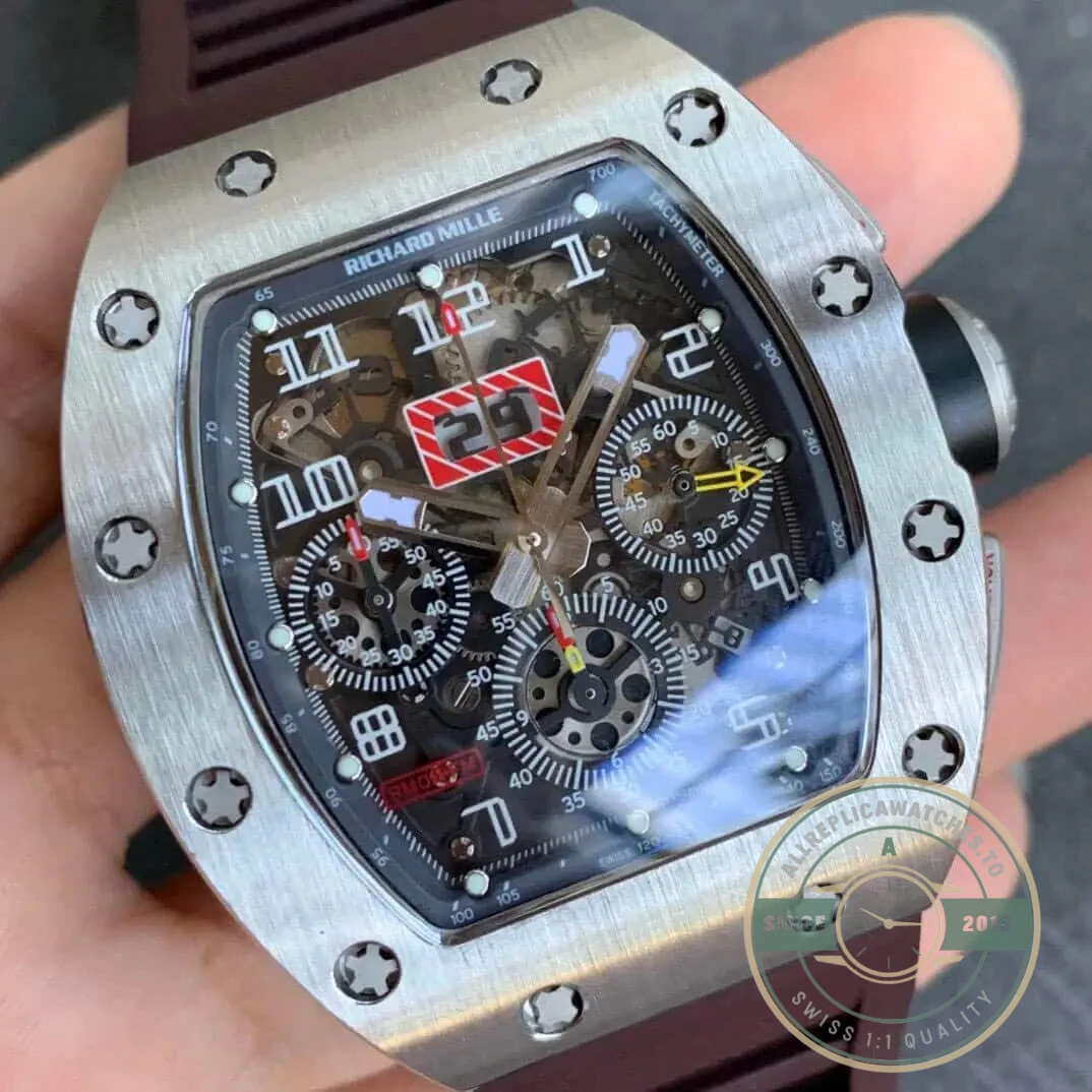 Superclone Richard Mille 011 Titanium Brown Strap - High-Grade Replica Watch