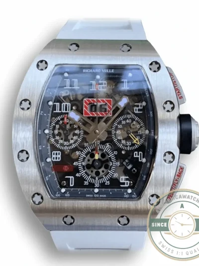 Superclone Richard Mille 011 Titanium White Strap - Luxury Replica Watch