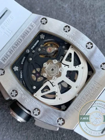 Superclone Richard Mille 011 Titanium White Strap - Factory Super Clone Watch