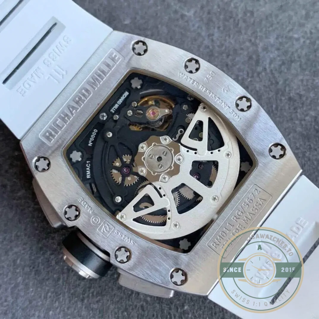 Superclone Richard Mille 011 Titanium White Strap - Factory Super Clone Watch