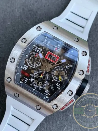 Superclone Richard Mille 011 Titanium White Strap - High-Grade Replica Watch