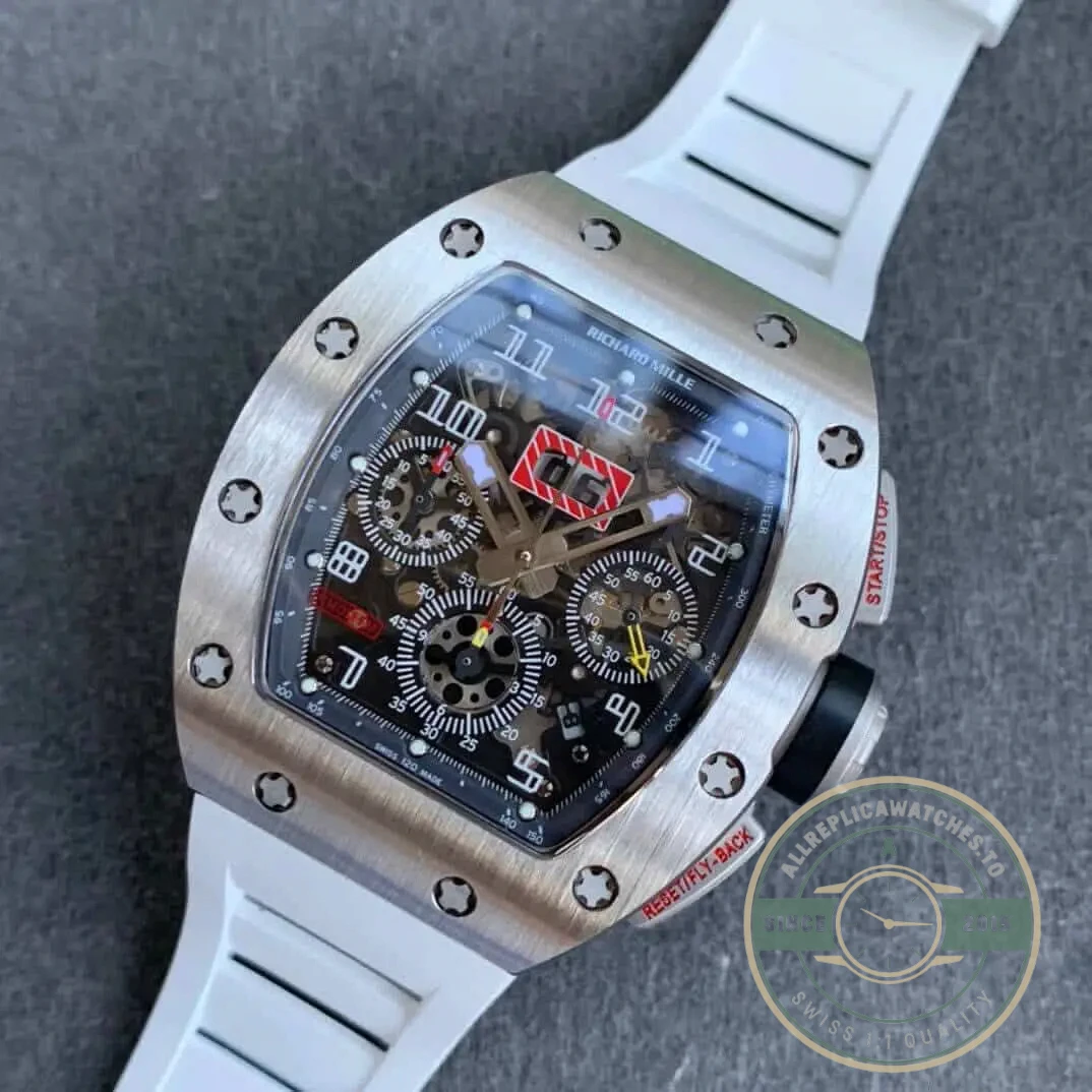 Superclone Richard Mille 011 Titanium White Strap - High-Grade Replica Watch