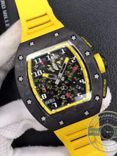 Superclone Richard Mille 011 Yellow Strap - Swiss-Made Clone Watch