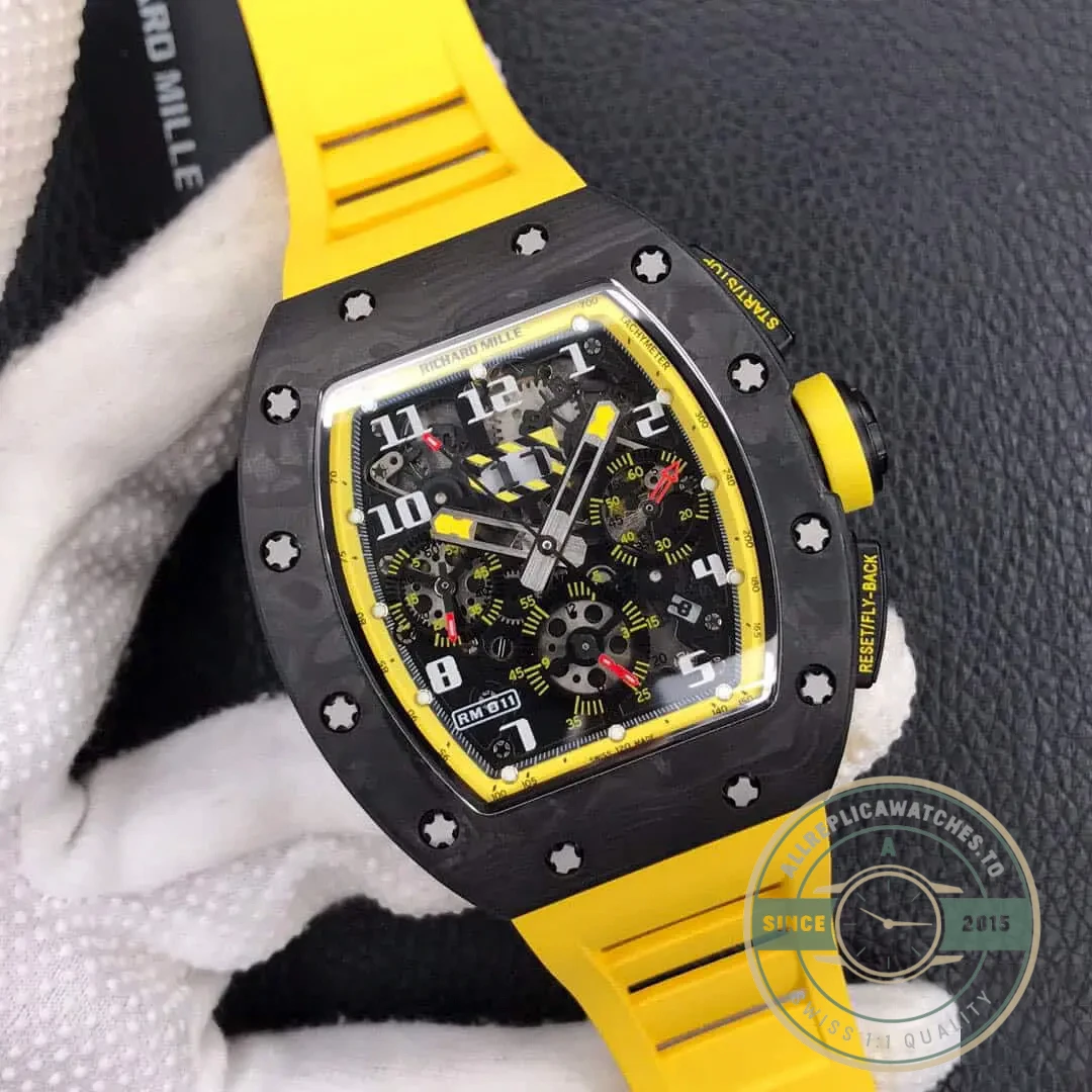 Superclone Richard Mille 011 Yellow Strap - Swiss-Made Clone Watch