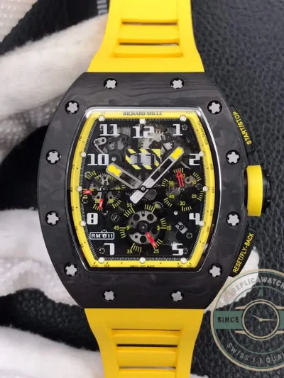 Superclone Richard Mille 011 Yellow Strap - Top-Tier Swiss Replica Watch