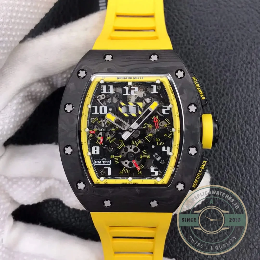 Superclone Richard Mille 011 Yellow Strap - Top-Tier Swiss Replica Watch