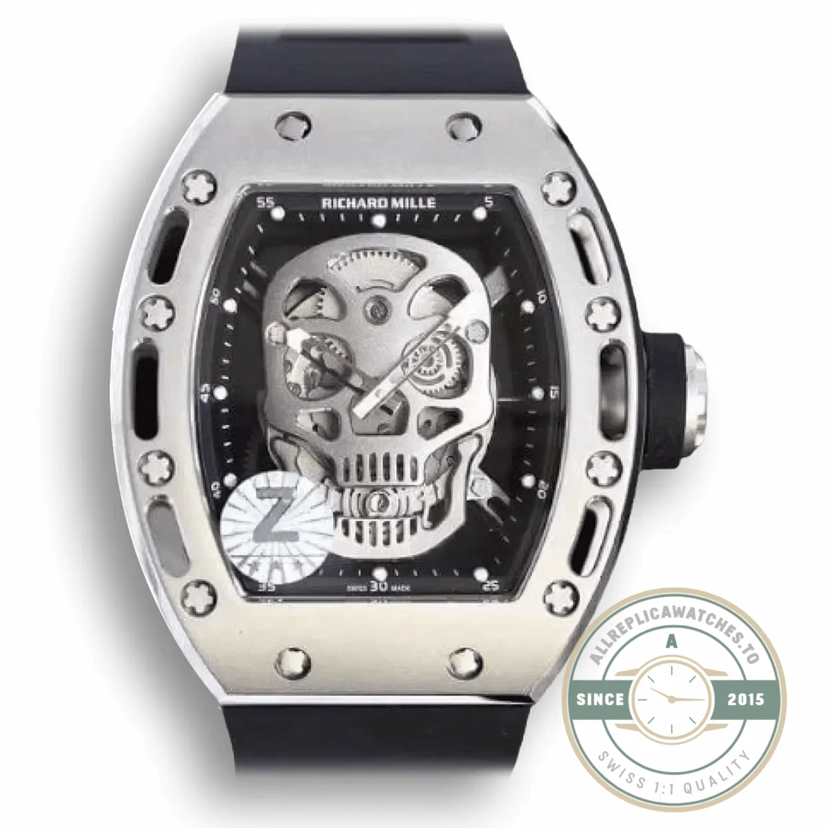 Superclone Richard Mille 052 Eta6t51 Black Dial With Skull - High-Grade Replica Watch
