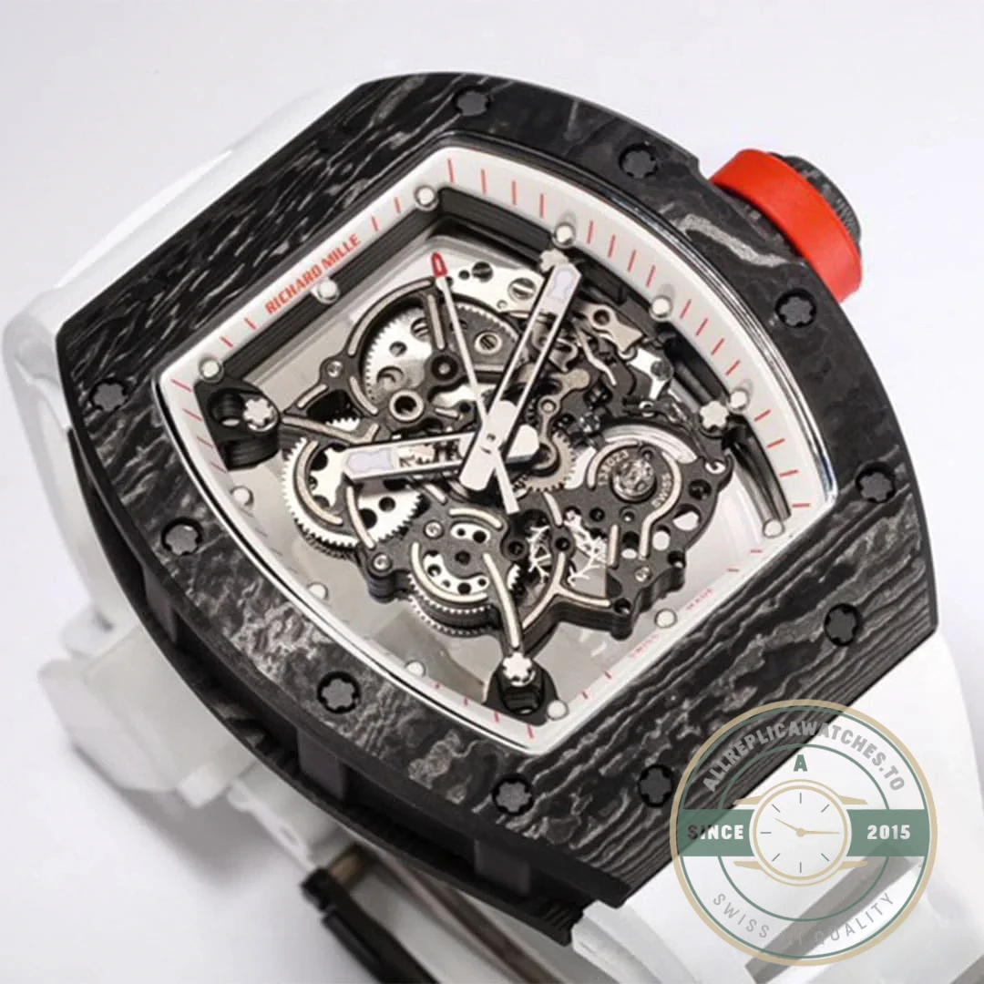 Superclone Richard Mille 055 Carbon Fiber Case - Best Quality Replica Watch