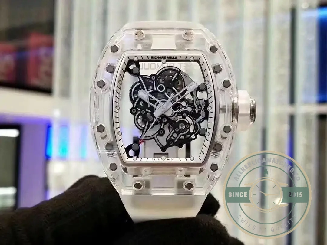Superclone Richard Mille 055 Glass Transparent White Bezel - Affordable Super Clone Watch